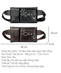 túi đeo chéo nam da cá sấu 6